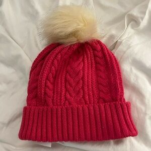 J Crew Pink Knit Pom-Pom Hat